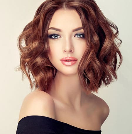 Woman with shoulder length bob Woman with shoulder length bob