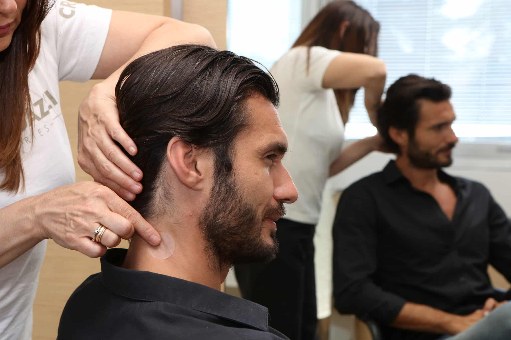 CRLab Path being applied to man's neck